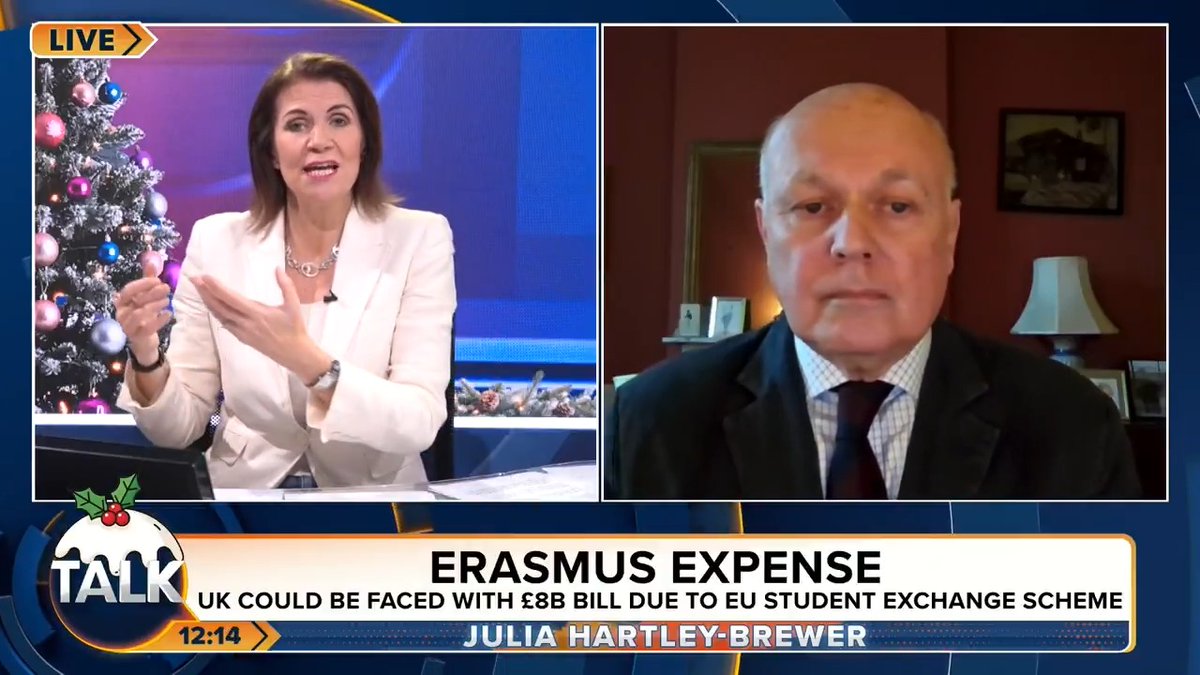 🚨 Julia and Sir Iain Duncan Smith MP on Keir Starmer trying to take Britain back into the EU via the back door. IDS: "He's already started. Growth lies outside the EU, not in it." JHB: "Keir Starmer is a remoaner to his absolute soul." Julia Hartley-Brewer