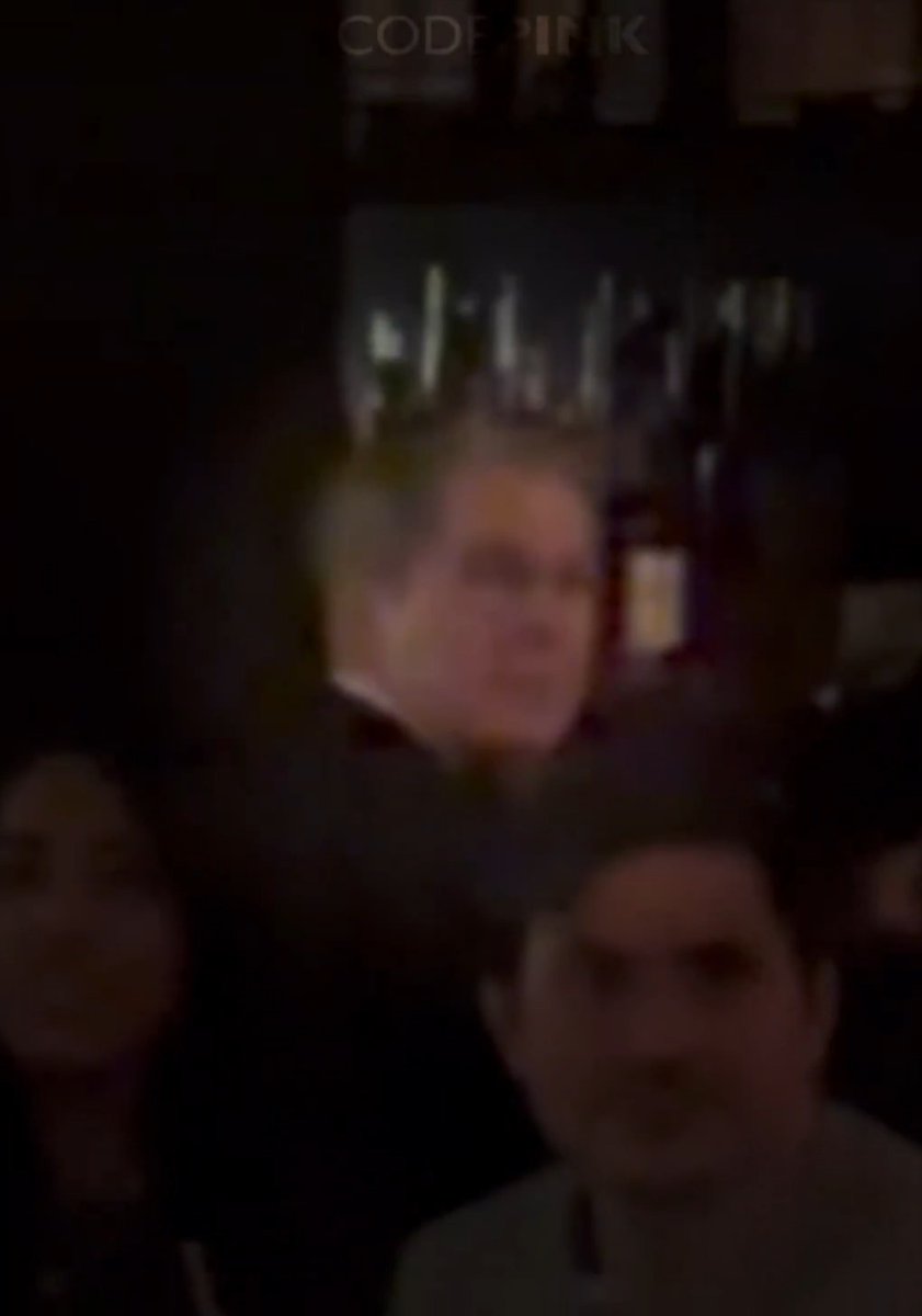 BREAKING: Last night before Trump's demented unhinged lie-fest speech, Treasury Sec. Scott Bessent was found eating at a Wine Bar in DC. This is what a fellow American with CODEPINK did! He then complains to staff and spits in his own food. I support this 100%. The Trump administration is not only killing people but they are killing America.