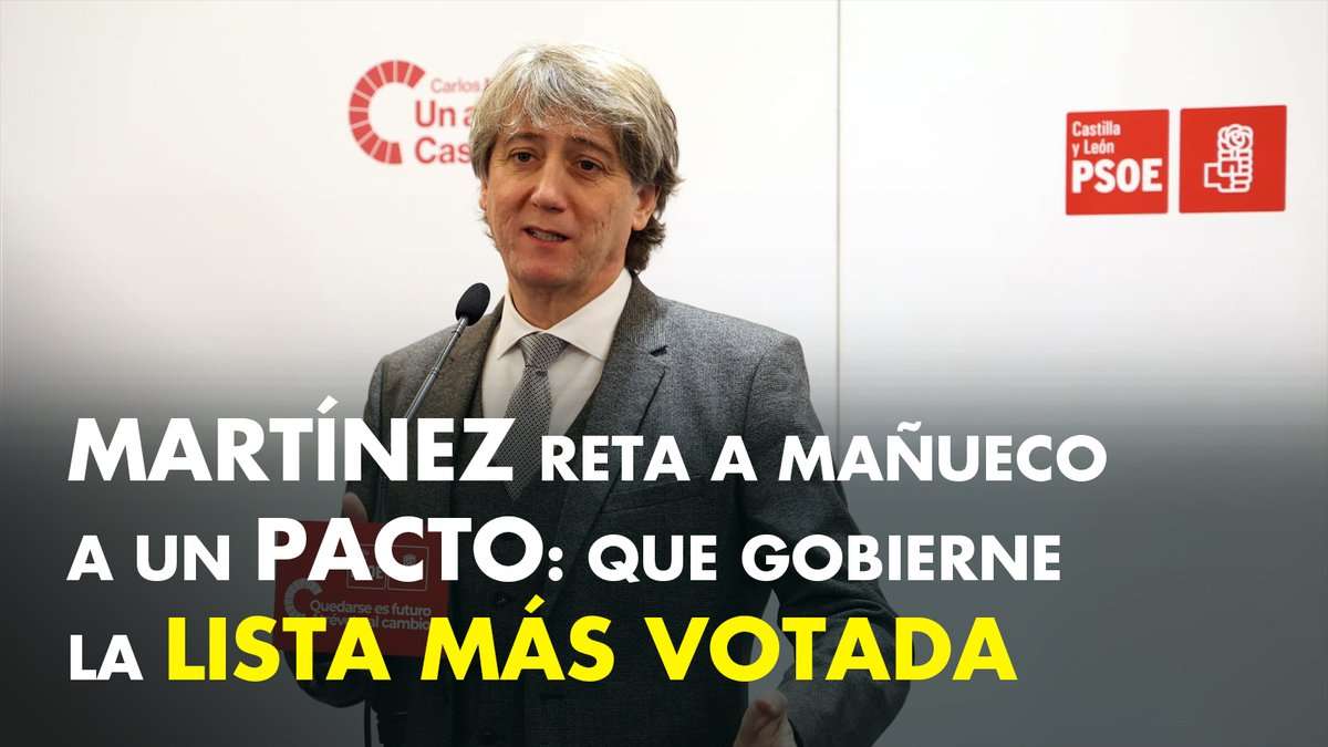 Las reglas de juego tienen que estar claras antes de las elecciones. 👉 Carlos Martínez Mínguez / ❤️ reta a Mañueco a un "pacto de caballeros" para que gobierne la lista más votada como "cortafuegos" a la extrema derecha. Si no acepta el envite es porque no se ve de ganador.