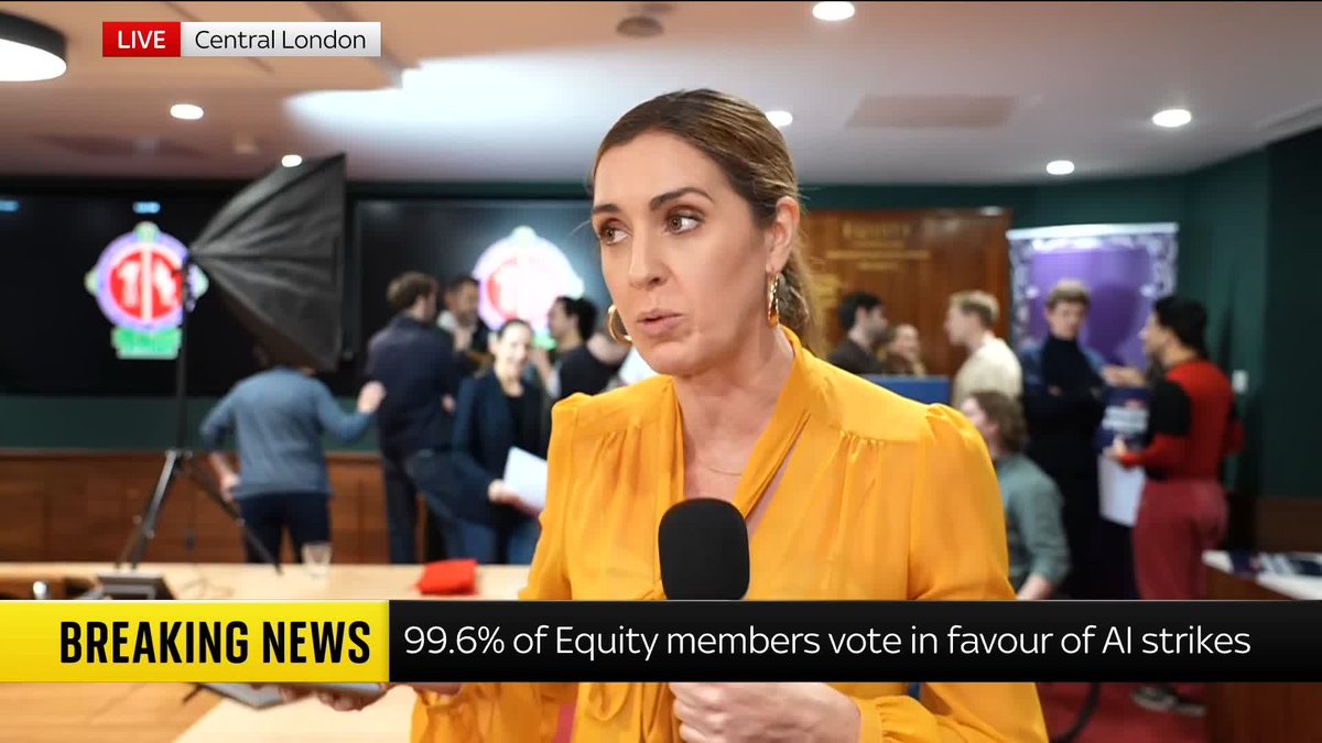 "There has never been a vote like this before." Actors have overwhelmingly rejected digital scanning on set, demanding stronger protections against AI. Arts and entertainment correspondent Katie Spencer reports on what this means. 📺 Sky 501 & YouTube