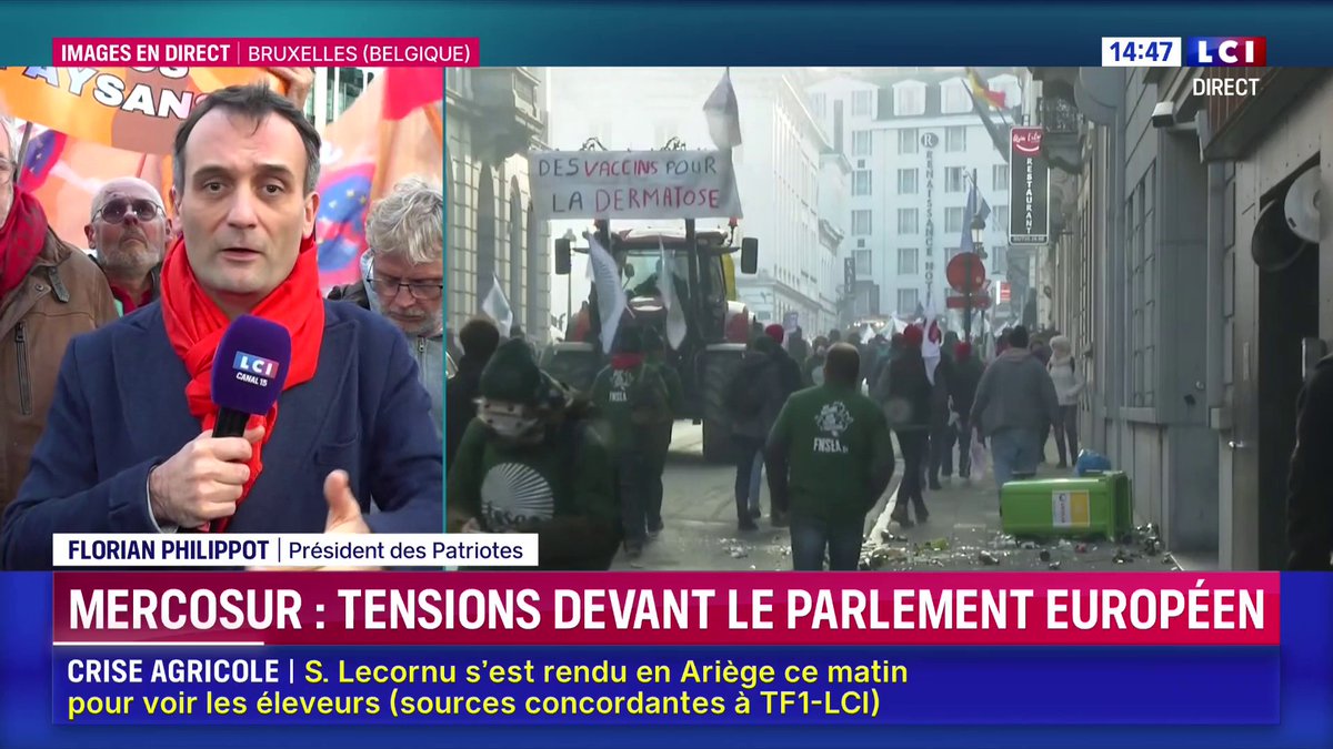Mercosur : "Ce texte est une catastrophe pour l'immense majorité de l'agriculture française", Florian Philippot, président des Patriotes