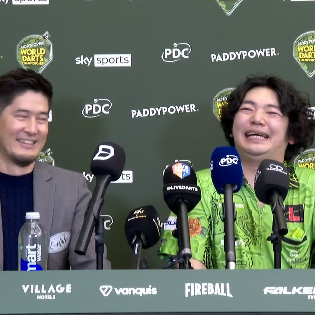 🗣️ "The more I dance, the more my darts fly well! 😂 An unforgettable post-match interview from Motomu Sakai! What an icon! 😍 #WCDarts
