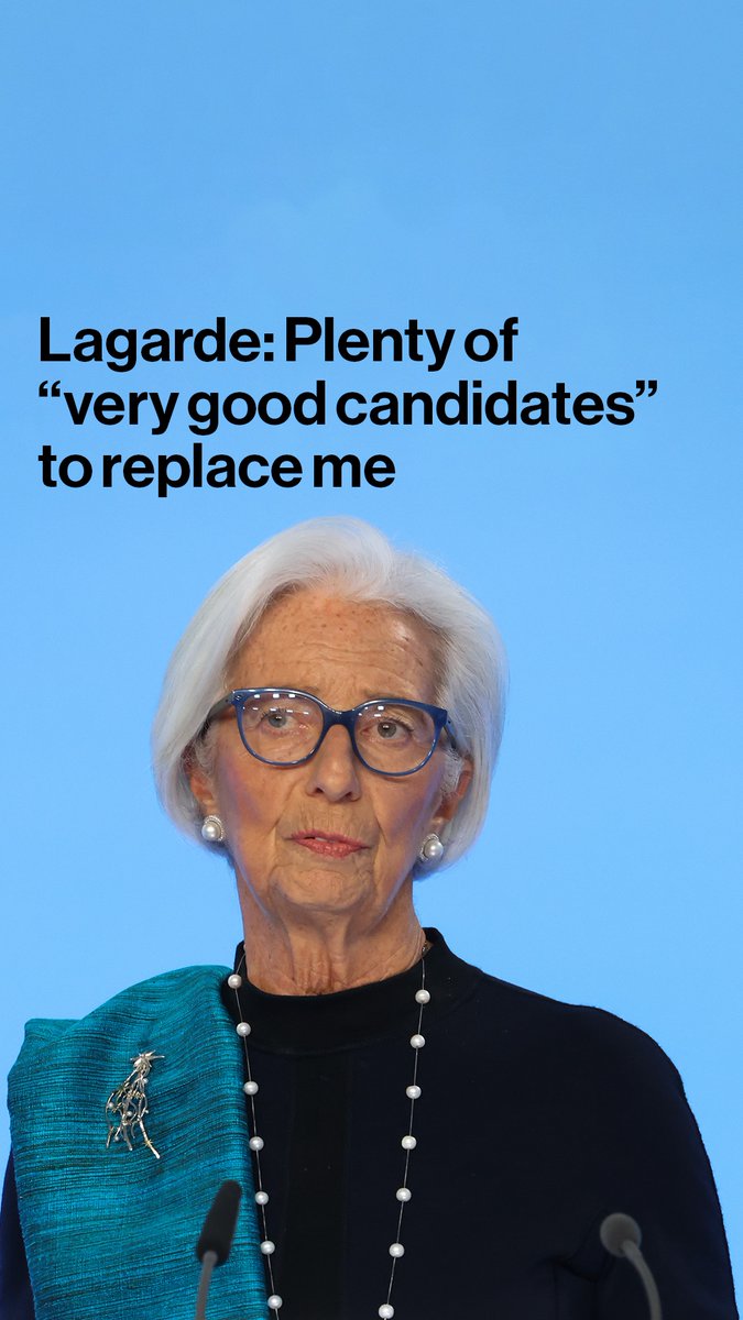 Christine Lagarde says there are "plenty of good candidates" to replace her as European Central Bank President when her term ends in 2027