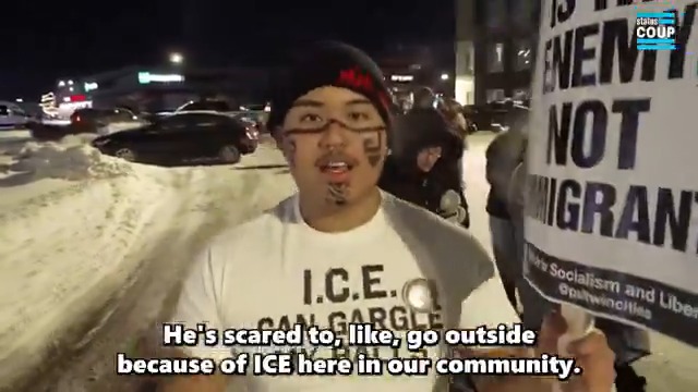 "ICE CAN GARGLE MY BALLS" "Fu*k them, let us live! God will see what you're doing one day, you're tearing families apart! How can you sleep with yourself at night...you have kids, what if they took them away from you!?" -anti-ICE protester near Minneapolis. Via Jon Farina