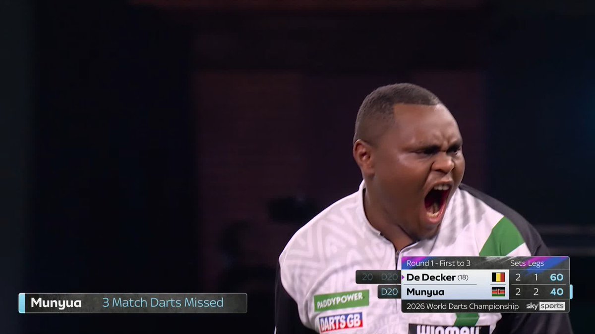 MUNYUA MAKES HISTORY! 🇰🇪 INCREDIBLE! David Munyua produces one of the biggest shocks in World Championship history to dump out Mike De Decker! What a moment for Kenyan darts! #WCDarts | R1