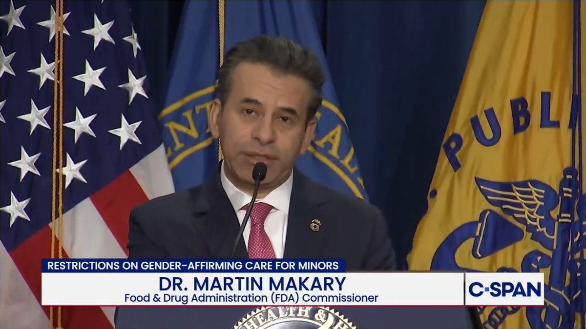 FDA Commissioner Dr. Martin Makary (Dr. Marty Makary): “Let's be honest, I'm going to say what you're not supposed to say: pushing transgender ideology in children is predatory, it's wrong, and it needs to stop.”