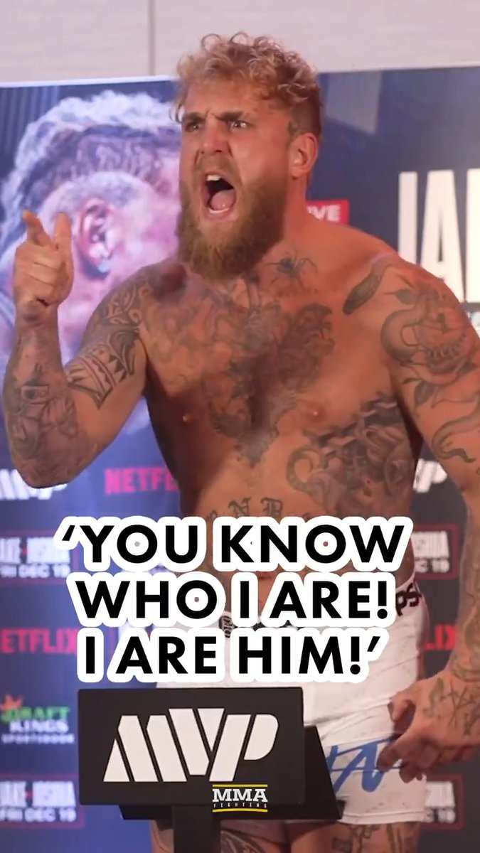 Jake Paul SCREAMS a promo after weighing in ahead of his boxing match against Anthony Joshua: "When the ring bells, I am coming in there and I am coming on his ass! You know who I are! I are him!"