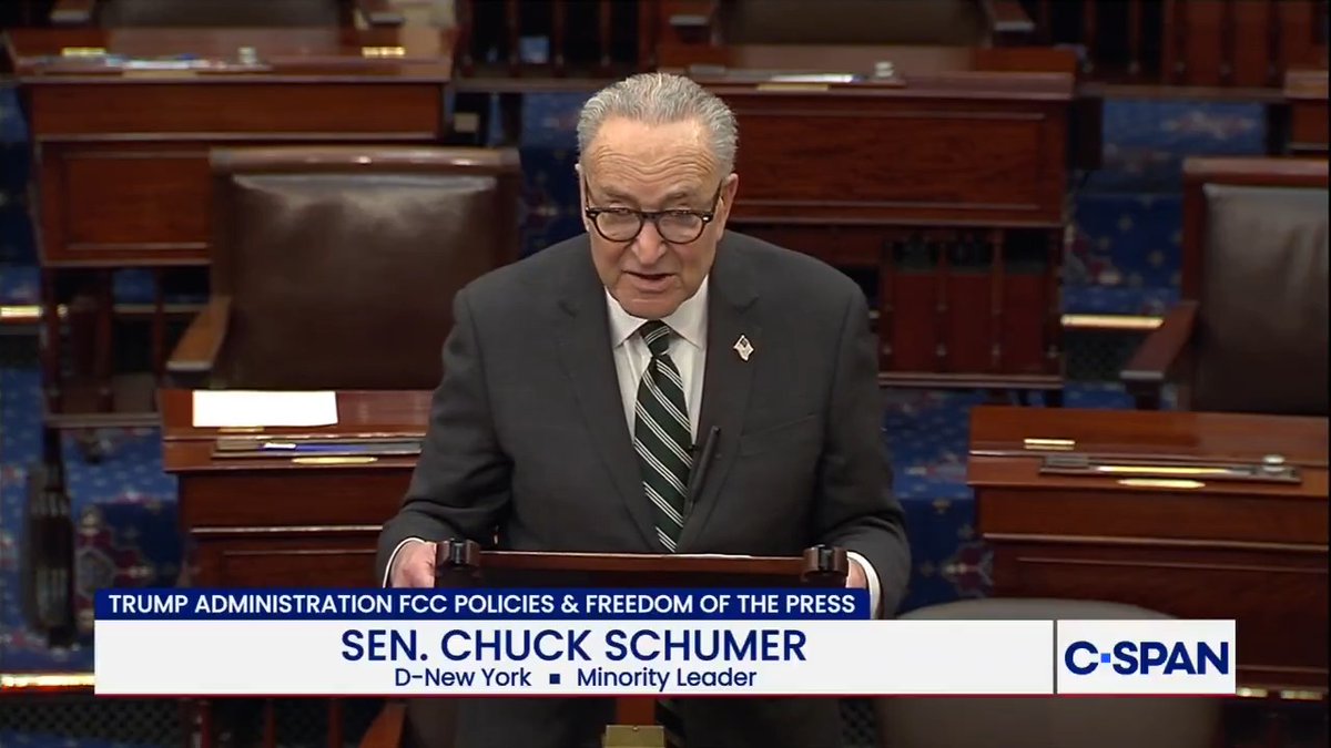 .Chuck Schumer: "I don’t agree very much with Senator Cruz on most everything he says…but Cruz is absolutely correct that Mr. Carr's conduct is dangerous. On the issue of Mr. Carr and the censoring of the news media Senator Cruz is right on the money."