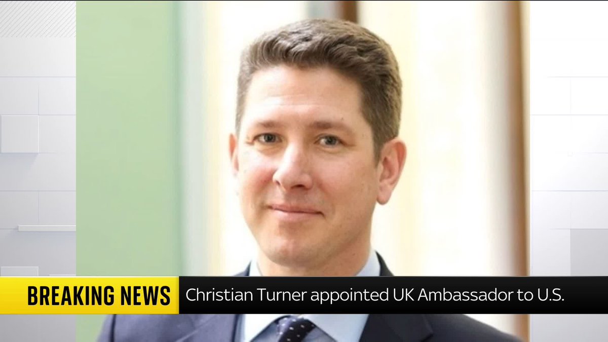 BREAKING: Christian Turner has been appointed as the UK's ambassador to the US, Sky News understands, after Lord Mandelson was sacked from the role in September. Chief political correspondent @JonCraig reports ⬇️ Latest: 📺 Sky 501 and Freeview 233