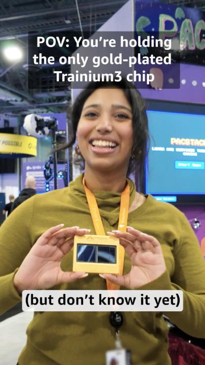 That time at AWS re:Invent where you held the only gold-plated Trainium3 chip in the world.