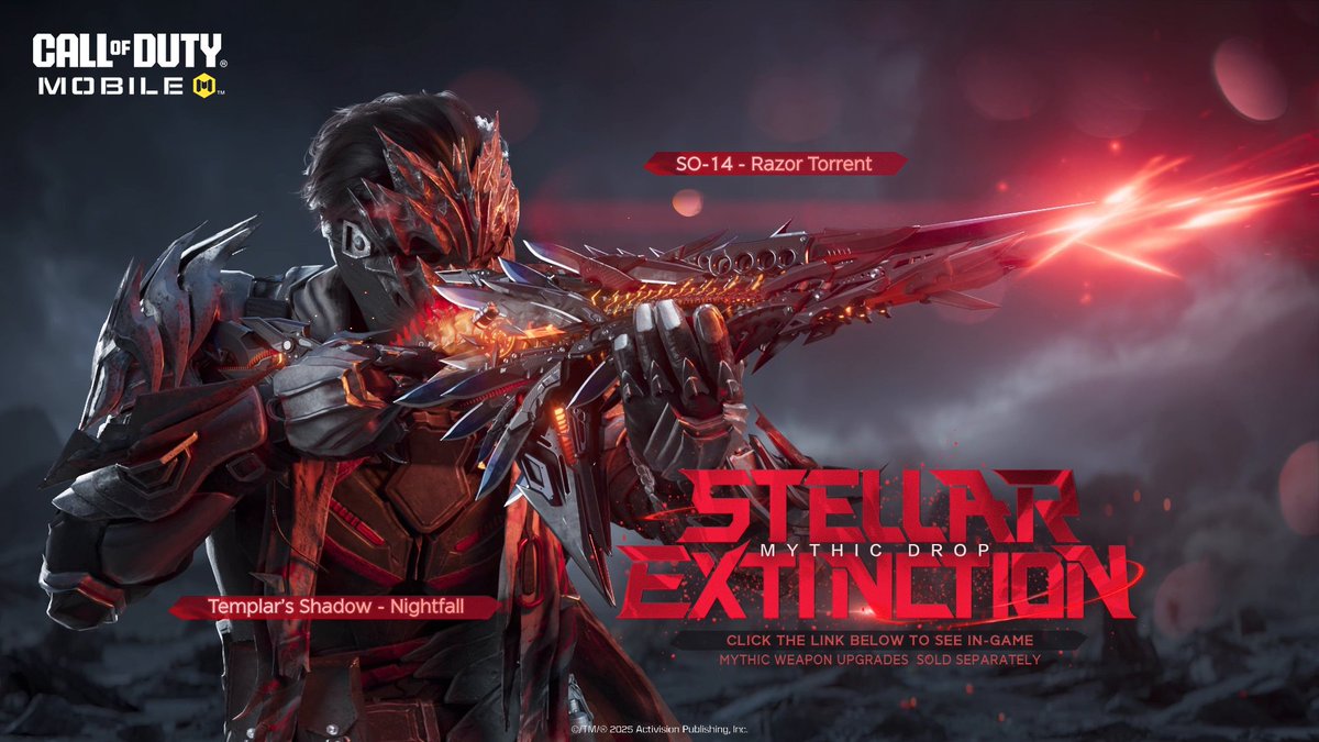 The sharpest answer to any threat ⚔️ Unlock the new Mythic SO-14 - Razor Torrent in the Stellar Extinction Mythic Drop. Live now!