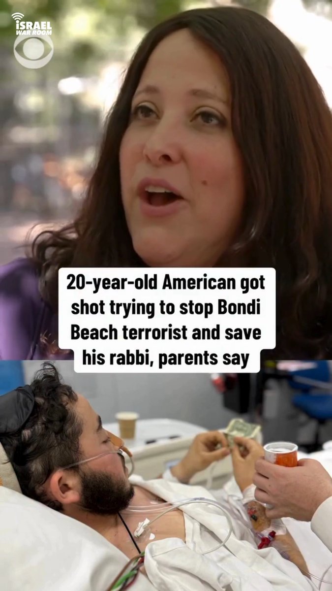 WATCH: A 20-year-old American wounded in the Bondi Beach terrorist attack was shot while trying to help others. After gunfire erupted, he ran to assist an injured police officer, using his shirt as a tourniquet, then urged the officer to hand over his weapon in an attempt to stop the terrorist and save his rabbi, who later died before his eyes.