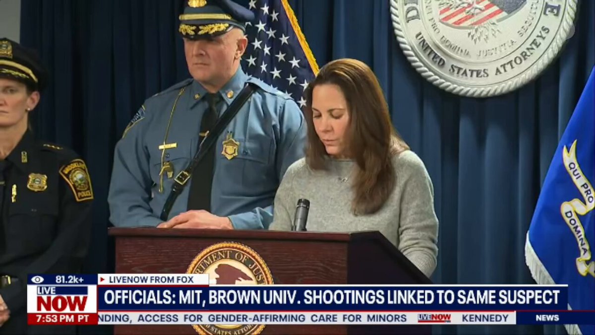 NOW - Massachusetts authorities say Brown University shooter killed MIT nuclear scientist.