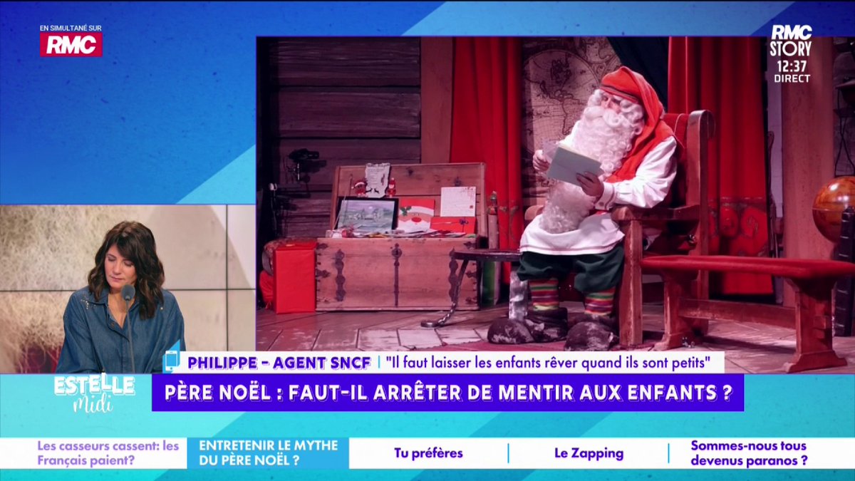 🎅 Père Noël : faut-il arrêter de mentir aux enfants ? 📞 Philippe : "Quand mon fils était petit, je trouvais ça génial qu'il croit au Père Noël ! Tant qu'il était petit parce qu'un gamin de 9 ans qui y croit, ça craint un peu... Toute votre vie on vous mentira !" #EstelleMidi