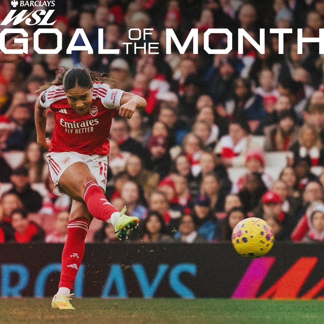 Three big strikes up for WSL Goal of the Month 🤩 Get voting now, Gooners! 🗳