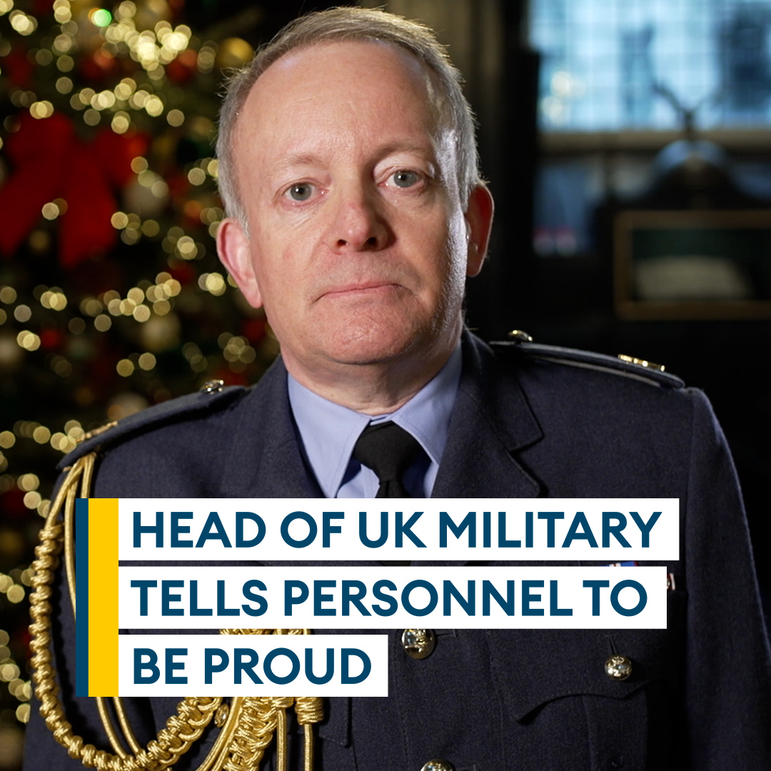 "Be proud of what you do for your country, and for your families, to keep them safe"🗣️ 🎄The Chief of the Defence Staff, Air Chief Marshal Sir Rich Knighton, has used his Christmas message to thank everyone who serves – and their families