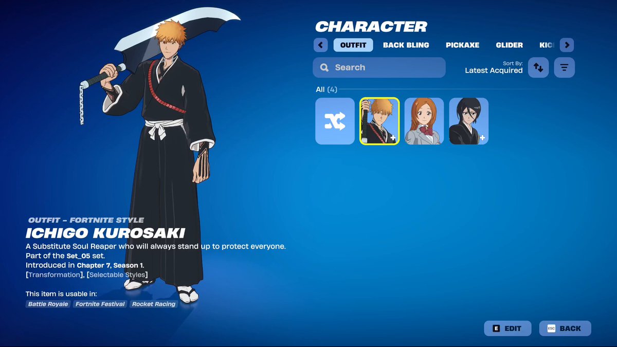 ALL BLEACH COSMETICS SHOWCASED 🔥🔥 #Fortnite