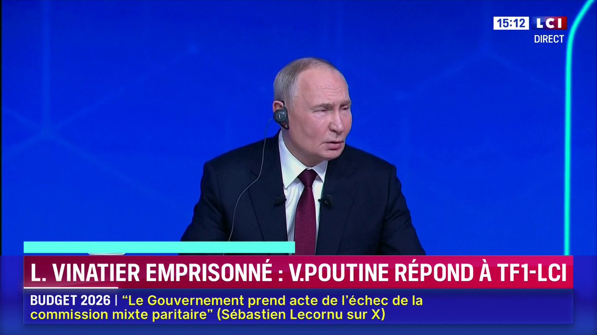 🔴 Vladimir Poutine répond à TF1-LCI sur Laurent Vinatier, chercheur français détenu en Russie 🗣️ "Si la loi russe permet de le faire, nous allons tout faire pour que cela soit fait. C'est la première fois que j'apprends cette histoire, mais je vais m'en informer"