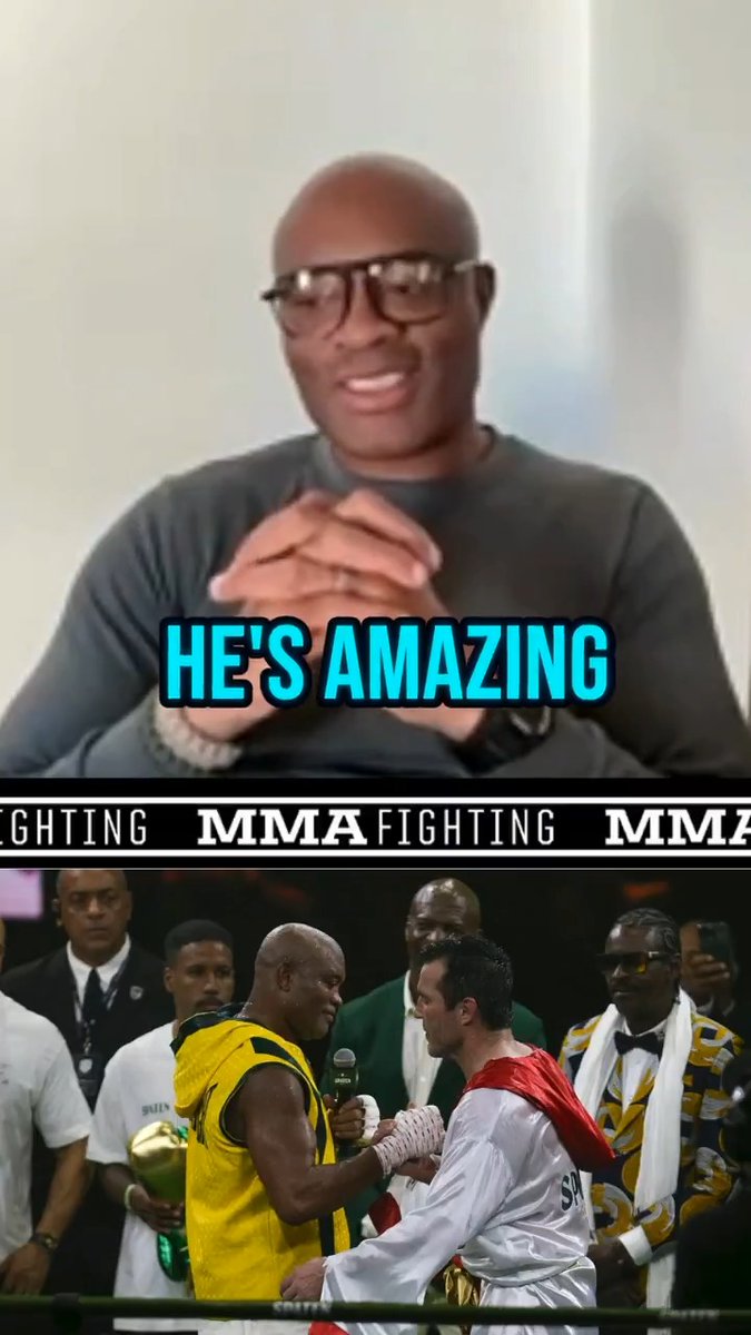 Anderson Silva went from enemies to friends with Chael Sonnen: "I respect Chael a lot. He’s my friend. He’s an amazing father, he’s an amazing family guy, and I respect him a lot." (🎥: @mikeHeck_JR)