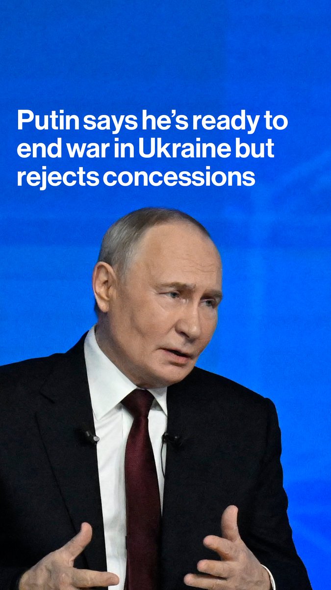 President Vladimir Putin said he's willing to discuss bringing Russia's war in Ukraine to an end, even as he ruled out changes sought by Kyiv and Europe to a US peace plan drawn up with Moscow