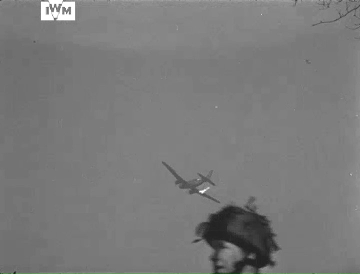 Footage of 6th Airborne Division troops after landing in Germany during Operation Varsity, 24 March 1945. Film: IWM A70 278-6