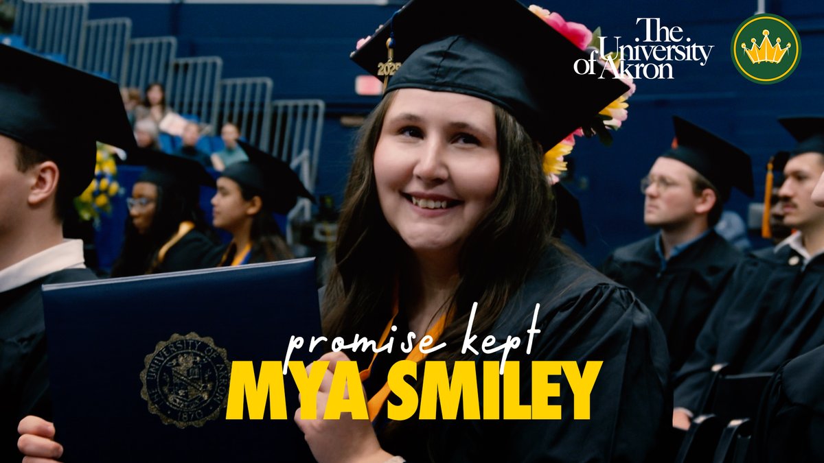 Mya Smiley becomes the 1st The University of Akron LeBron James I Promise Scholar to walk the stage & GRADUATE with a Bachelor of Arts in Social Work! 🎓👑