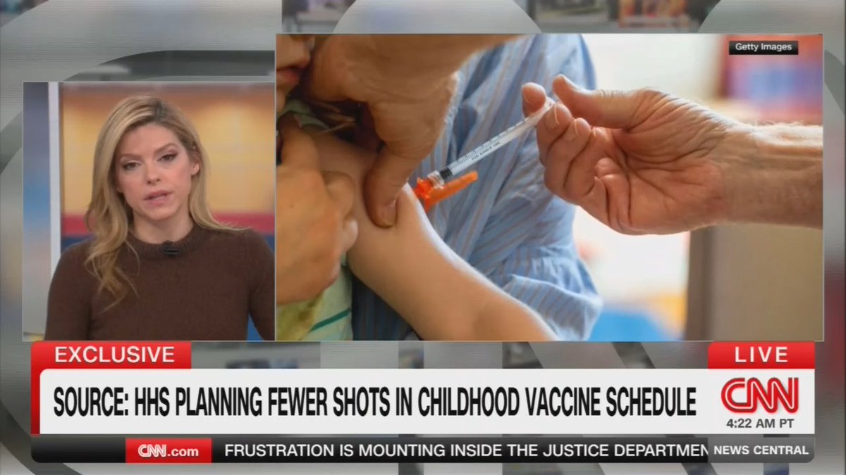 Reporter: HHS is planning a major overhaul of the childhood vaccine schedule in the United States. We'd be losing vaccinations against a number of different diseases including RSV, which of course is the leading cause of hospitalization among infants, rotavirus, flu, chickenpox, hepatitis A, and meningococcal disease.