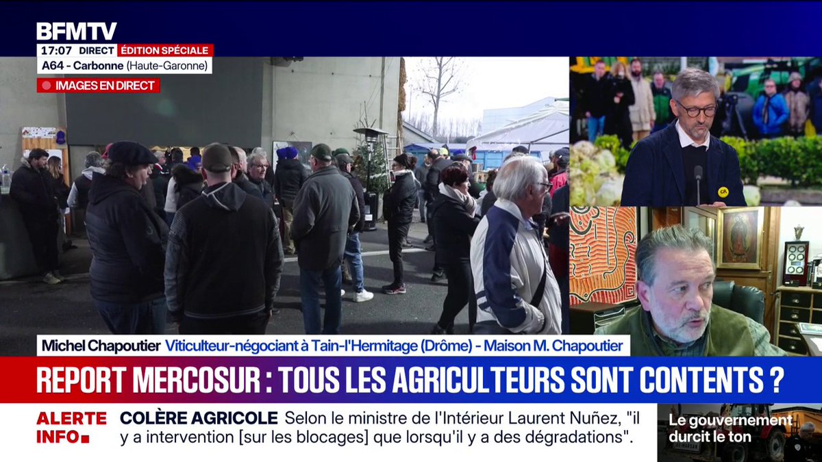 💬 "Nous voulons défendre […] le Mercosur parce qu'on en a besoin" ➡️ Michel Chapoutier, viticulteur dans la Drôme à propos du report de la signature du Mercosur