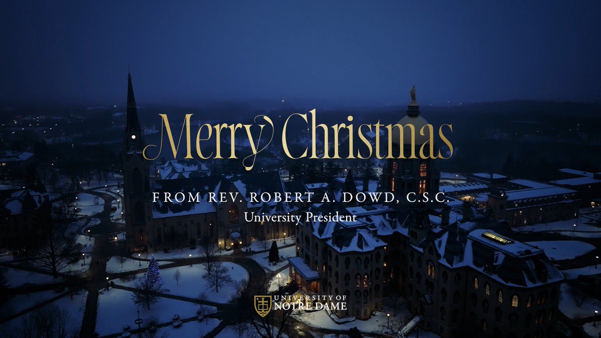 As we finish the semester, we pass along a Christmas blessing from Father Bob and music from our Advent Lessons and Carols in the Basilica of the Sacred Heart: "May the love of Christ fill you with hope, courage, and joy this Christmas and always."