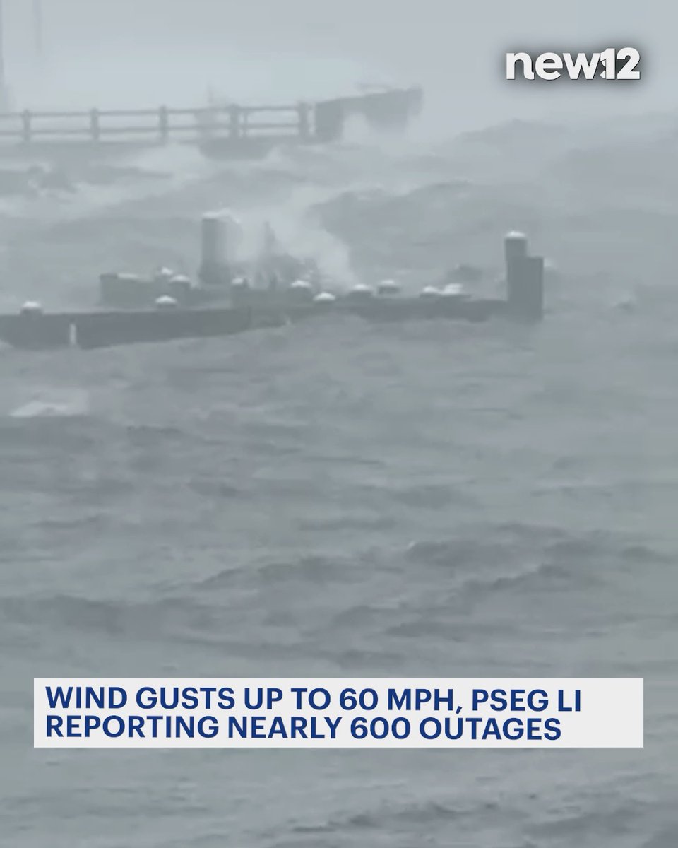 STORM WATCH: PSEG Long Island is reporting nearly 600 outages affecting more than 15,000 customers, as winds reach 60 mph. - #News12LI #Weather #BayShore