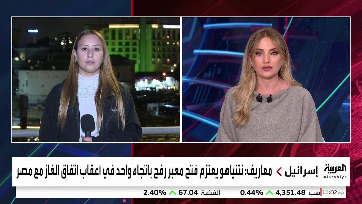 الصحفية هبة مصالحة: * ضغوط أميركية على القاهرة لفتح معبر رفح باتجاه واحد من #غزة إلى #مصر وفق وسائل إعلام عبرية * إدارة ترمب تكثّف ضغوطها على نتنياهو للانتقال إلى المرحلة الثانية من اتفاق وقف النار في غزة #قناة_العربية