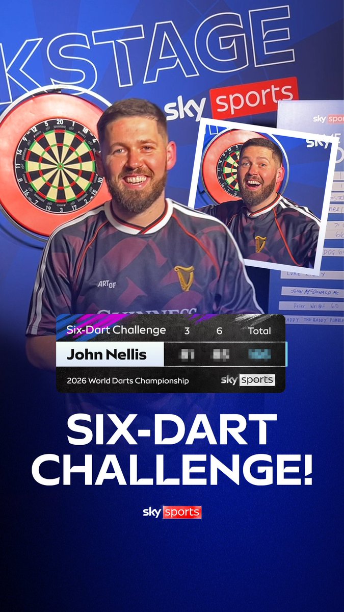 Six darts, 142+ required... how will John Nellis get on? 🎯🍿