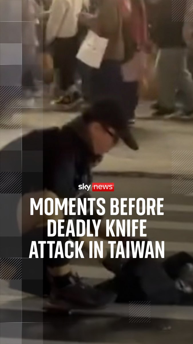 Footage shows the moments before a man attacked crowds in Taiwan with a knife. At least three people were killed, according to officials, and local media reports the suspect was later declared dead. 🔗