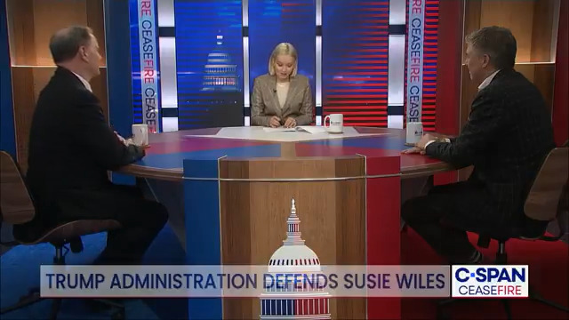 Ceasefire Michael Dubke on Susie Wiles: "I wouldn't be surprised if it's not in the first quarter of 2026 that the Chief of Staff steps aside." Brendan Daly: "Maybe she does want to leave, but the extraordinary thing is that she's not out now."