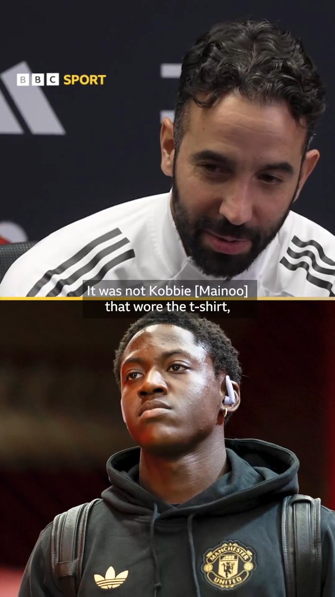 Ruben Amorim has spoken about *that* 'Free Kobbie Mainoo' t-shirt worn by the Man Utd midfielder's half-brother 🗣💬