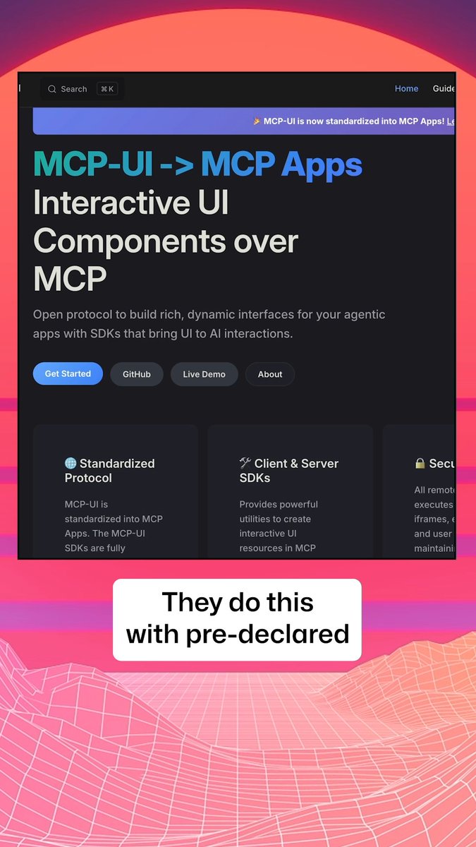 MCP servers were stuck on text and data. Not anymore. 👀 Proposed by Anthropic, OpenAI, and the MCP-UI community, the new MCP Apps Extension standardizes interactive interfaces with security built in. Here's what you need to know. ▶️
