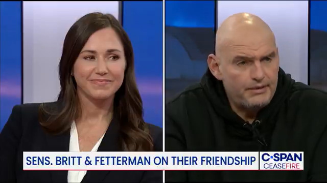 Ceasefire Senator Katie Boyd Britt "John goes and visits the president...gets that pushback, but then to your point, when Mamdani goes in there was no backlash." U.S. Senator John Fetterman : "Why wouldn't' you have a conversation with the president…he invited me."