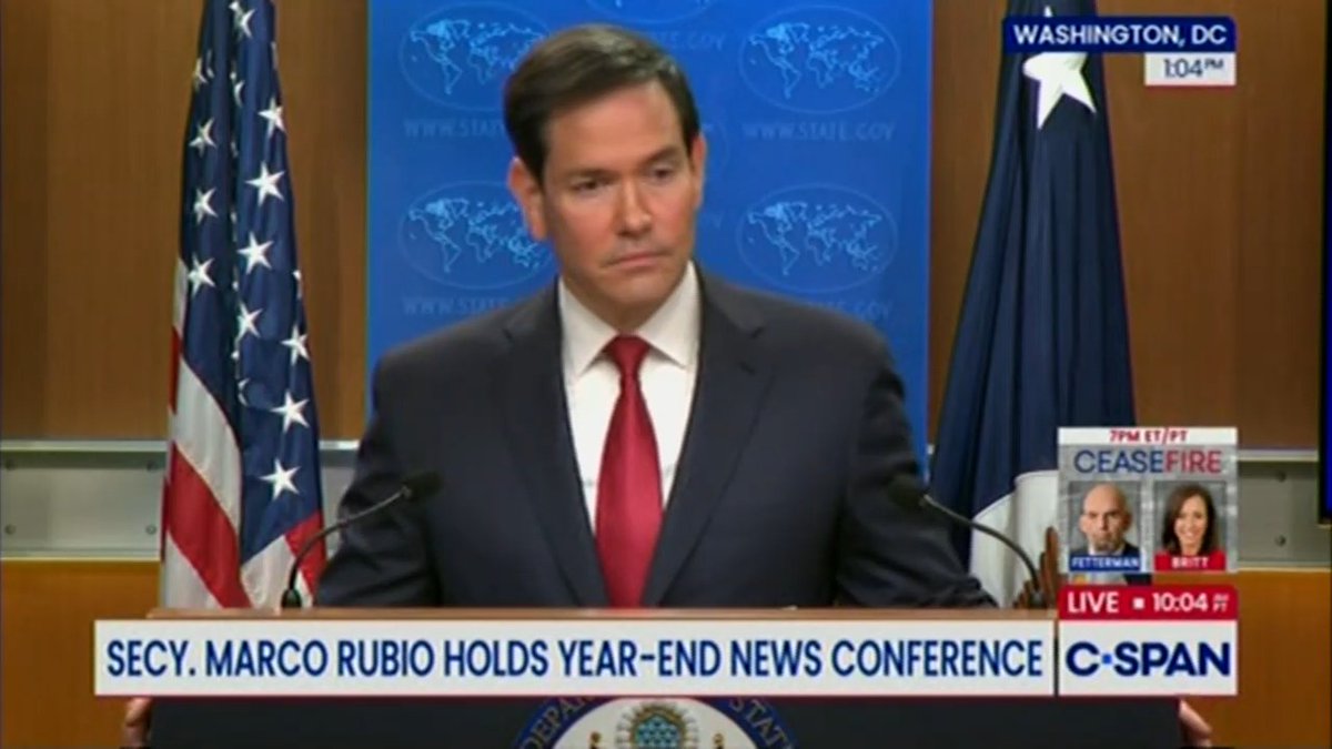 Reporter: I was going to ask my questions in Calibri, but since you do not communicate in that anymore— Rubio: I speak Times New Roman Reporter: I'm going to ask in Times New Roman instead.