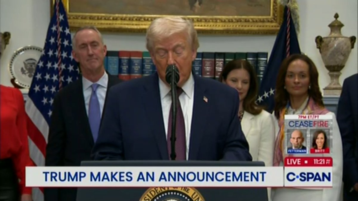 Trump: But I do want to say, and some people say, 'oh, you shouldn't say it. It sounds negative.' I think it sounds positive. The only reason our unemployment ticked up and went up to 4.5%—it went up to 4.5%, which is quite a low number, but still—is because we are reducing the government workforce by numbers that have never been seen before.