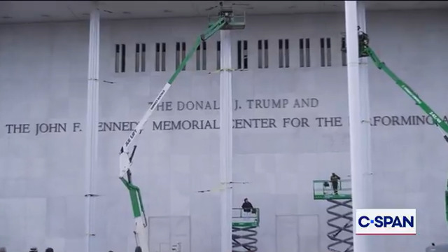 New signage The Trump Kennedy Center unveiled: The Donald J. Trump and The John F. Kennedy Memorial Center for the Performing Arts
