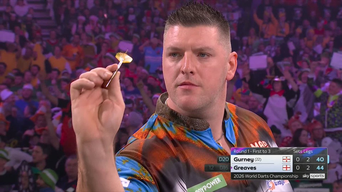 GURNEY KEEPS HIS COOL! Edgy start from both, but it's advantage Daryl Gurney, as the Northern Irishman breaks the throw of Beau Greaves in a first-set decider! 📺 #WCDarts | R1
