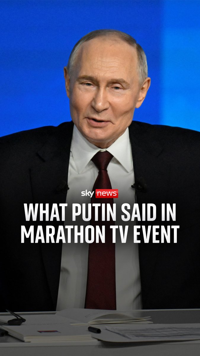 Sky's Ivor Bennett breaks down the key moments from Putin's annual press marathon. The Russian president answered questions from the press and public for 4.5 hours. Read more 🔽