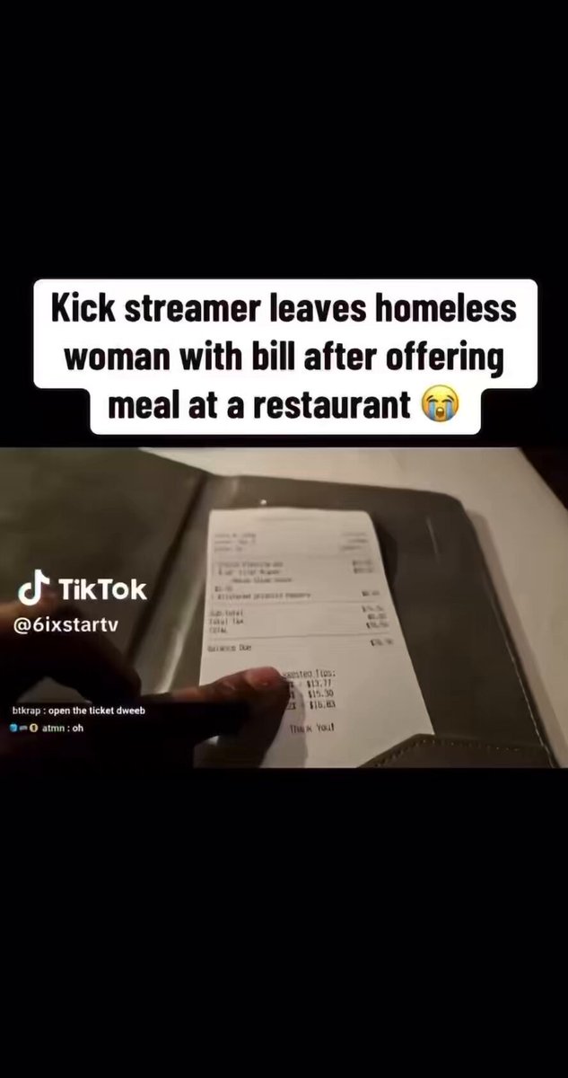 Streamer leaves homeless woman with bills after offering meal at a 5 star restaurant