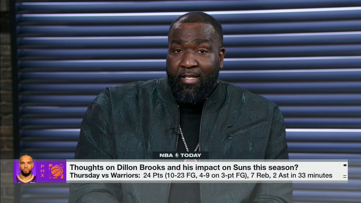 "No one expected the Phoenix Suns to be where they are I believe they're in the seventh spot right now, and it's because of Dillon 'the Villain'." Kendrick Perkins on how impressed he's been with Dillon Brooks on the Suns ✍️