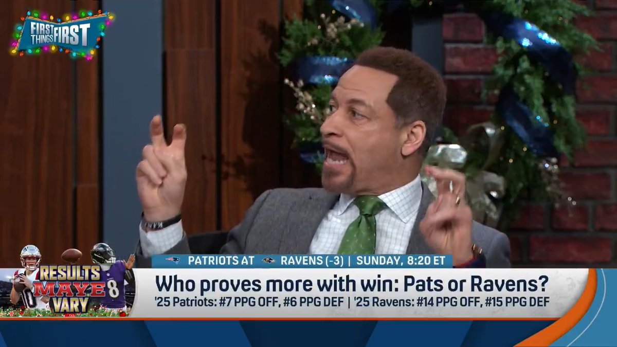 “If the Ravens go out there and look really good and win, the whole AFC playoff field will be like 😧 uh oh. Lamar is back just in time.” Chris Broussard is fired up ahead of Patriots-Ravens: