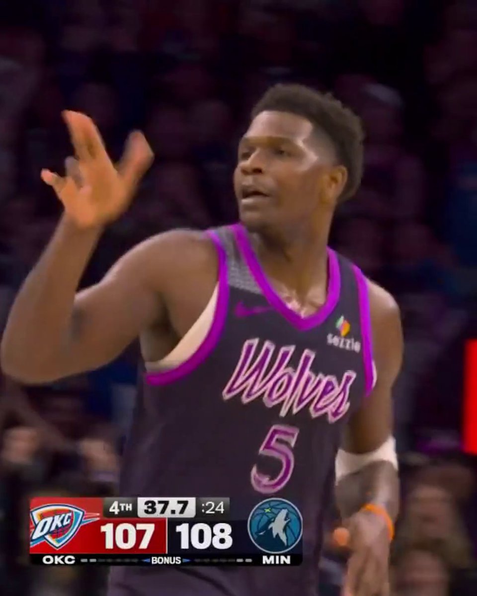ANT DAGGER TO BEAT THUNDER 😱 WOLVES HAND OKC ITS 3RD LOSS OF THE SEASON 😳