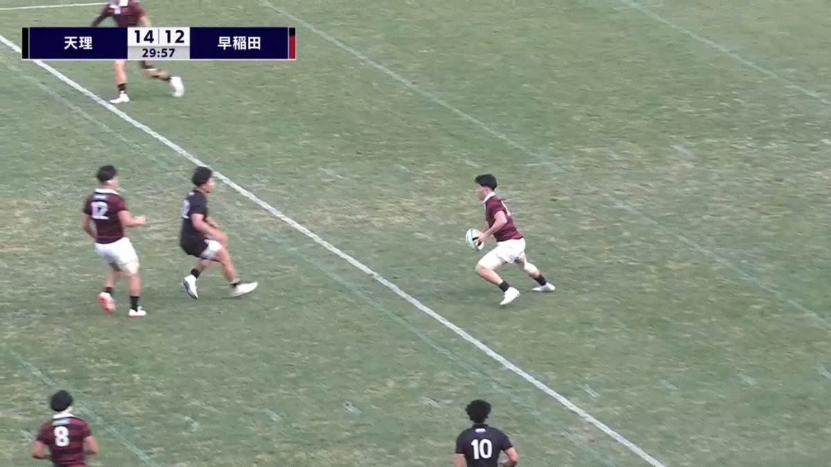 / 誰にも止められない💨 \ 早稲田大学 矢崎由高選手の緩急自在なランニングから 最後は糸瀬真周選手がトライ❗️ 🏉全国大学選手権 25/26 準々決勝 #天理大学 🆚 #早稲田大学 📺J SPORTSオンデマンドでLIVE配信中