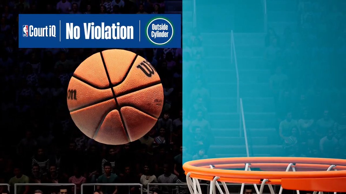 During Q4 of tonight's #OKCatMIN game, Replay Center officials utilized NBA Court iQ to overturn the initial ruling of goaltending to a clean block by MIN as contact occurred when the ball was still on its upward flight to the basket and outside the cylinder.