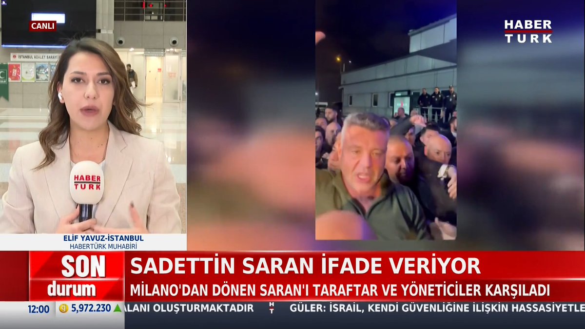 Sadettin Saran ifade veriyor. Uyuşturucu soruşturması kapsamında şüpheli sıfatıyla ifadesi alınıyor.