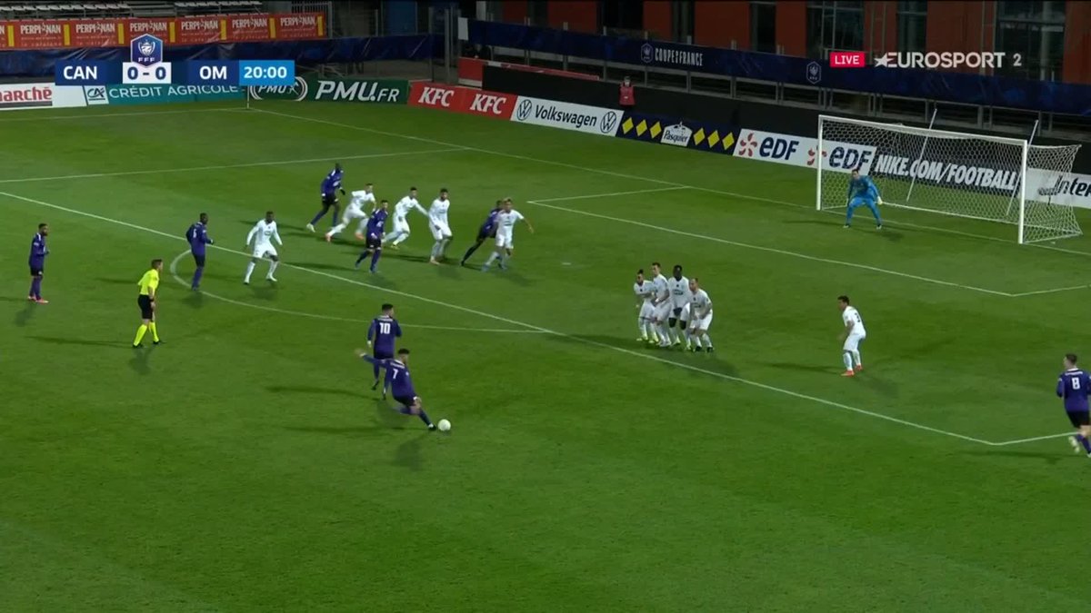 💥 Quand l'OM encaissait un coup-franc venu d'ailleurs de J.Posteraro (Canet Roussillon FC/N2) en 16e de finale de la Coupe de France en 2021. Eurosport France #Ligue1 #Ligue2 #National